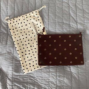 Clare V. Flat Clutch with Tabs in Walnut with Grommets